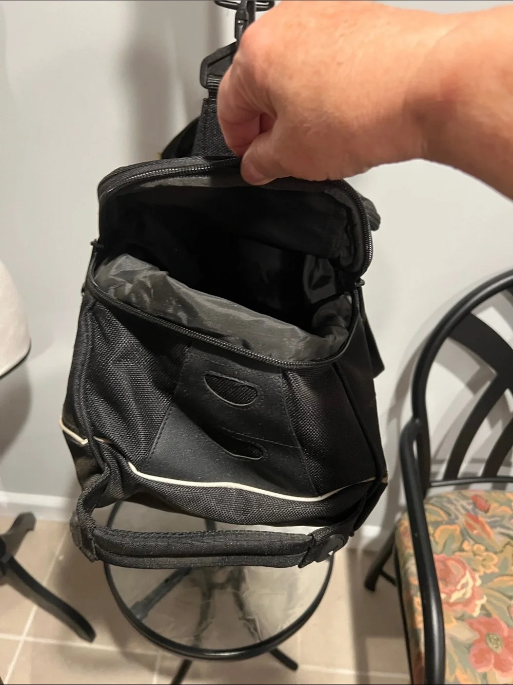 Black Men's Utility Duffel Bag with Shoulder Strap